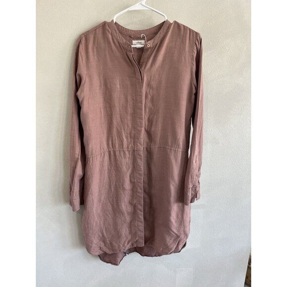 Aritzia Wilfred Womens Dress Mini Long Sleeve XS Extra Small Pink Button Up - Picture 1 of 7